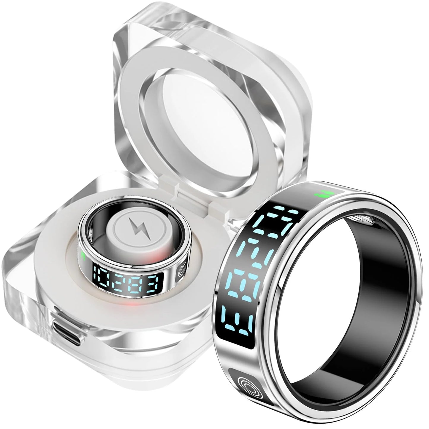 Smart Ring with Display Fitness Tracker Heart Rate Monitor Sleep Tracker